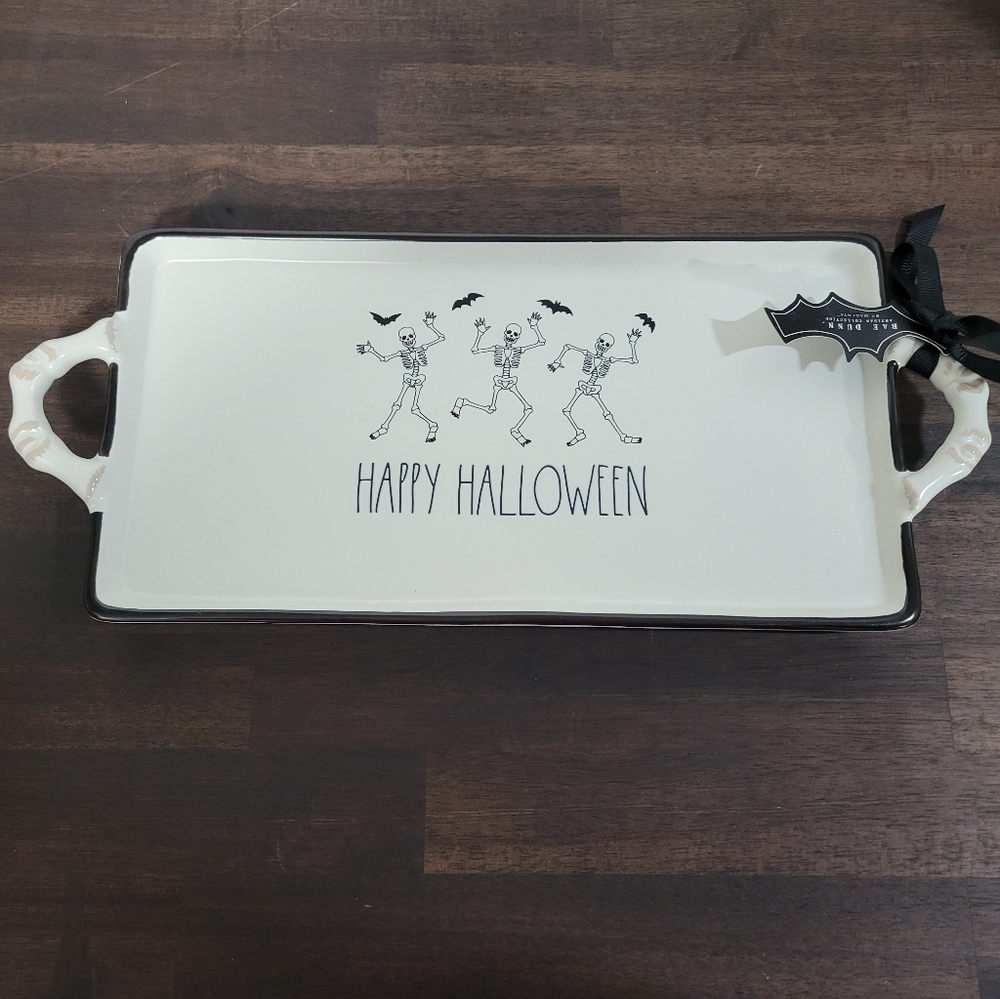 Rae Dunn Happy Halloween Skeleton Tray